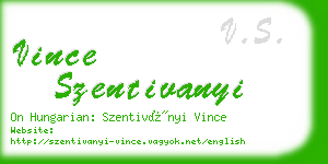 vince szentivanyi business card